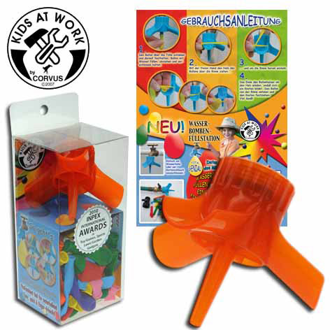 Endlich ohne Probleme Wasserbomben herstellen! Mit dieser Füllstation kannst dukinderleicht, schnell und fingerfreundlich jede Menge fiese Wasserbomben produzieren. 