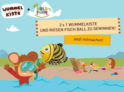 Zusammen mit Wummelkiste verlost Holzfarm 3 Riesen Planschfische von Sunflex und 3 Wummelkisten bis zum 21.6.2013 Jetzt mitmachen und gewinnen