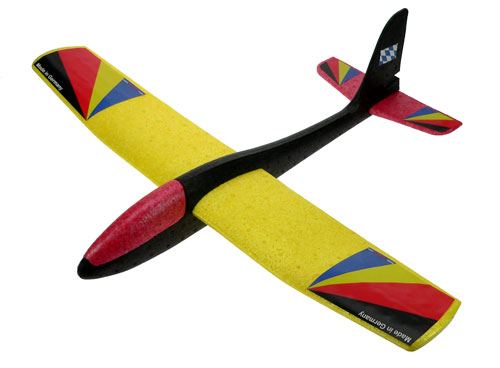 Wurfgleiter aus Flexipor, der die Herzen der Kinder erobert. Streckenflug, Looping- oder Kreisflug, nur durch den sekundenschnellen Umbau des Höhenruders lassen sich die verschiedenen Flugmanöver durchführen. Felix IQ ist äußerst robust, biegsam und fast unzerstörbar. 