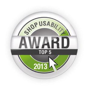 Auszeichnungssiegel Sop Usability Award 2013 TOP 5 
