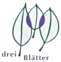 drei gezeichnete Blätter bildes das Logo von Drei Blätter Naturspielwaren