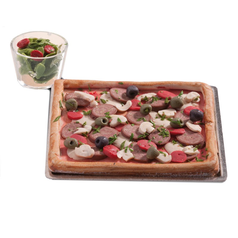 Puppenhaus Zubeh?r Tapeten : Bodo Hennig Puppenhaus Miniatur Pizza und gr?ner Salat Puppenhaus Zubeh?r Tapeten : Bodo Hennig Puppenhaus Miniatur Pizza und gr?ner Salat