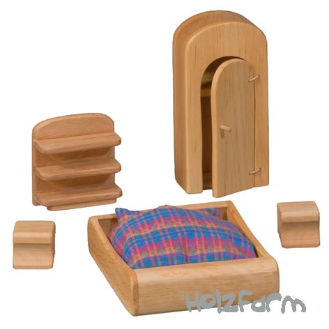 Verneuer Puppenhausmöbel Set Schlafzimmer